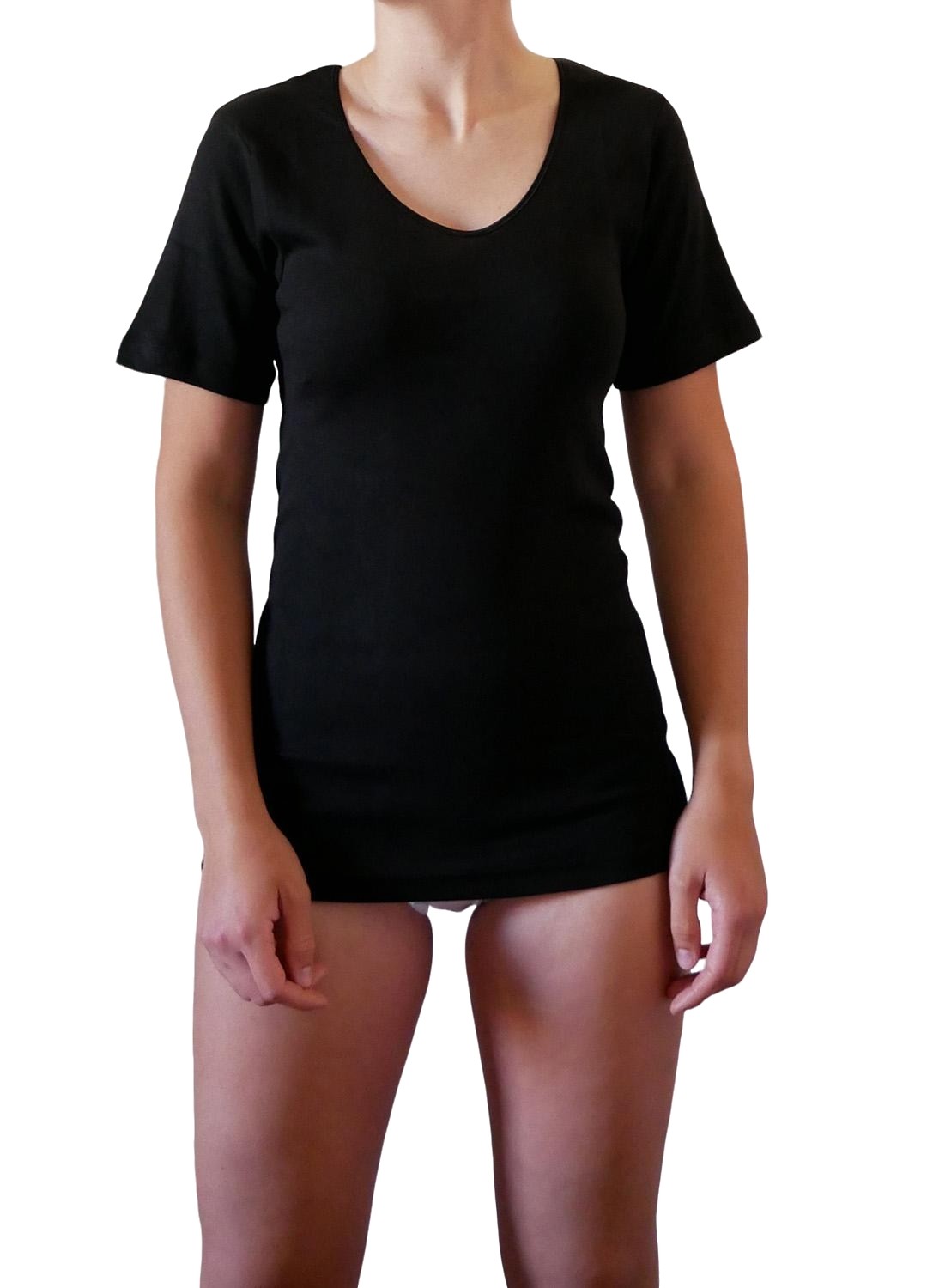 2 Maglie intima donna a mezza manica, in 100% cotone