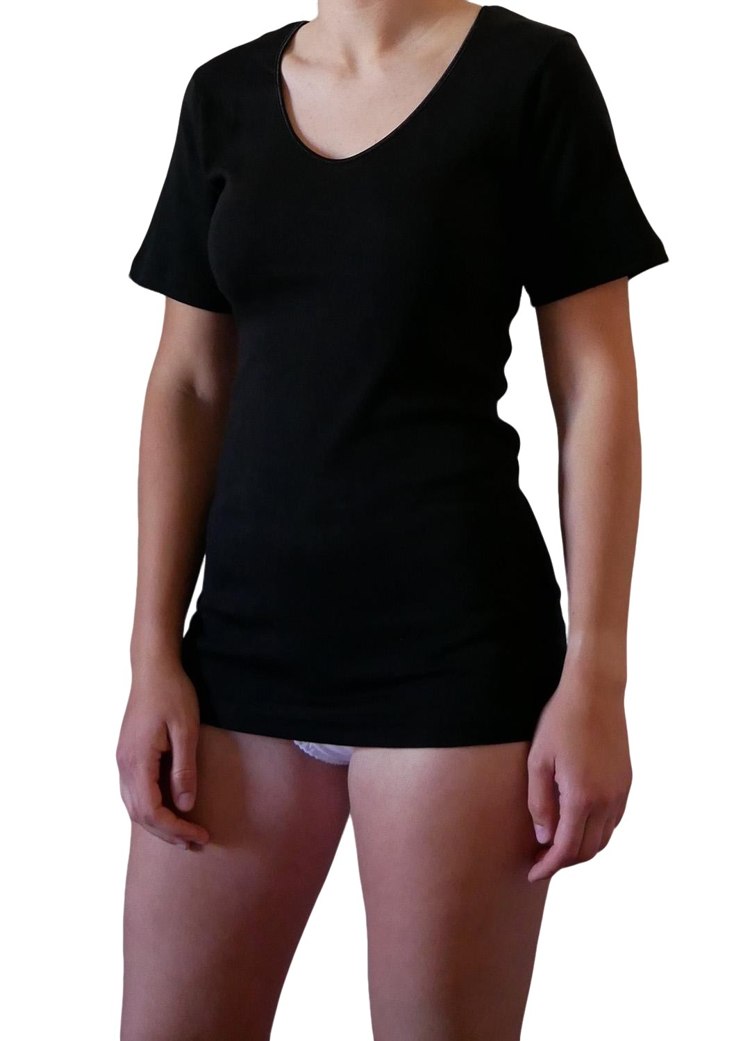 2 Maglie intima donna a mezza manica, in 100% cotone