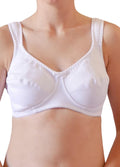 Reggiseno senza ferretto liscio a spalla larga , in microfibra esternamente e cotone internamente