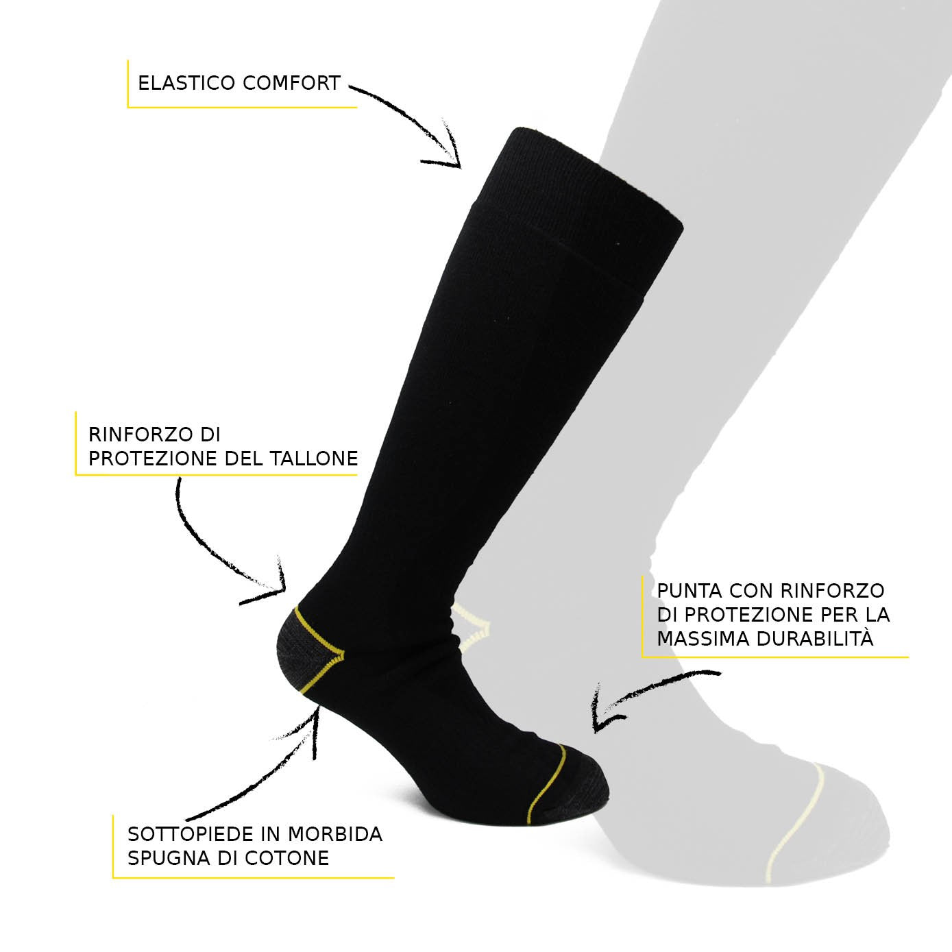 6 o 12 Paia di Calzini lunghi da lavoro da uomo ad alta resistenza