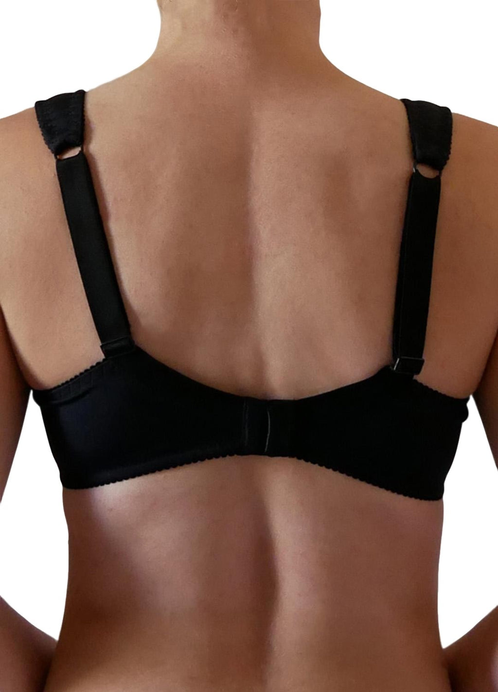 Reggiseno con inserto in pizzo elasticizzato, senza ferretto, a spalla larga, microfibra esternamente e cotone internamente
