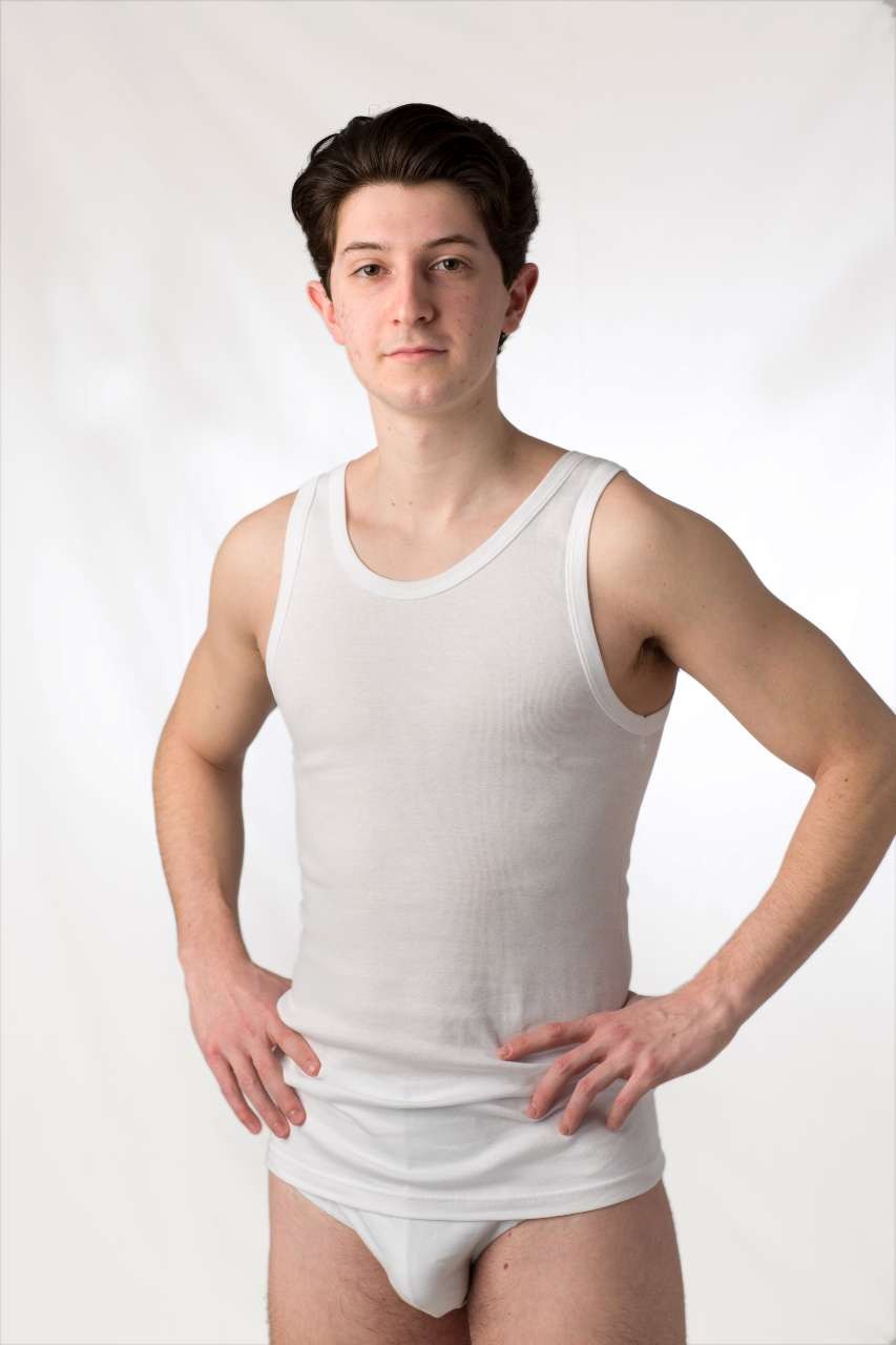 2 Canotte uomo in 100% cotone a maglia rasata