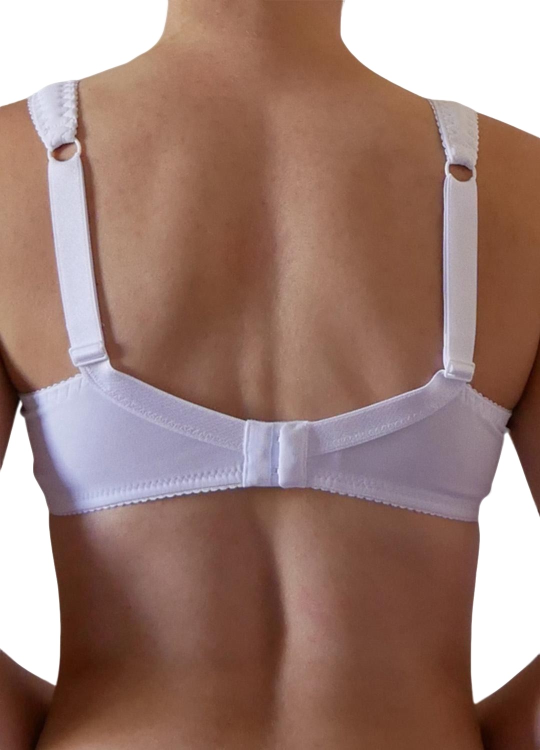 Reggiseno con inserto in pizzo elasticizzato, senza ferretto, a spalla larga, microfibra esternamente e cotone internamente