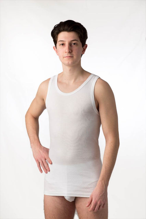 2 Canotte uomo in 100% cotone a maglia rasata