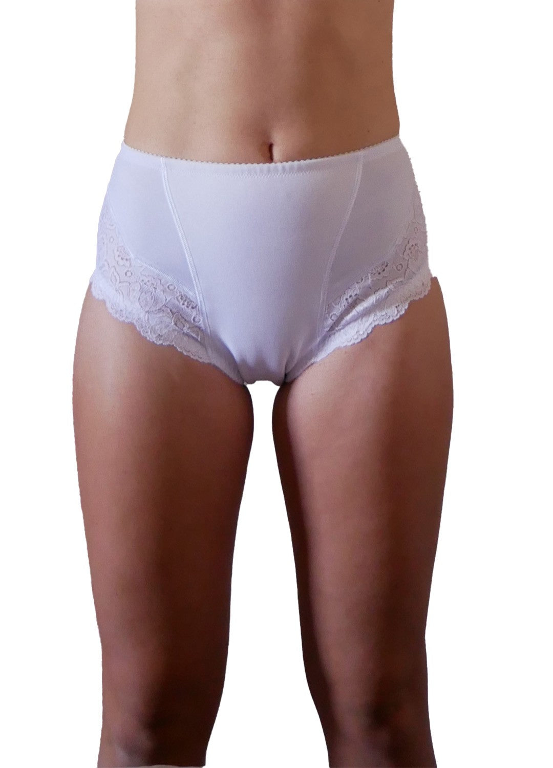 Guainetta a vita alta, modellante e contenitiva con inserto in pizzo