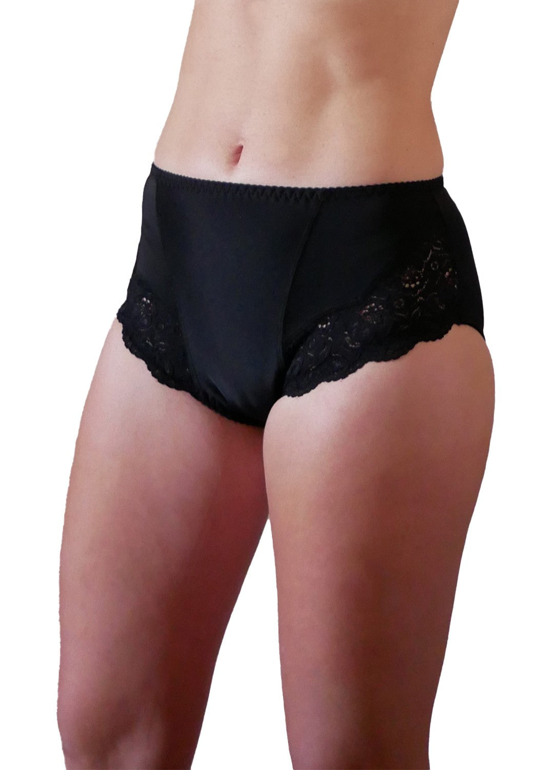 Guainetta a vita alta, modellante e contenitiva con inserto in pizzo