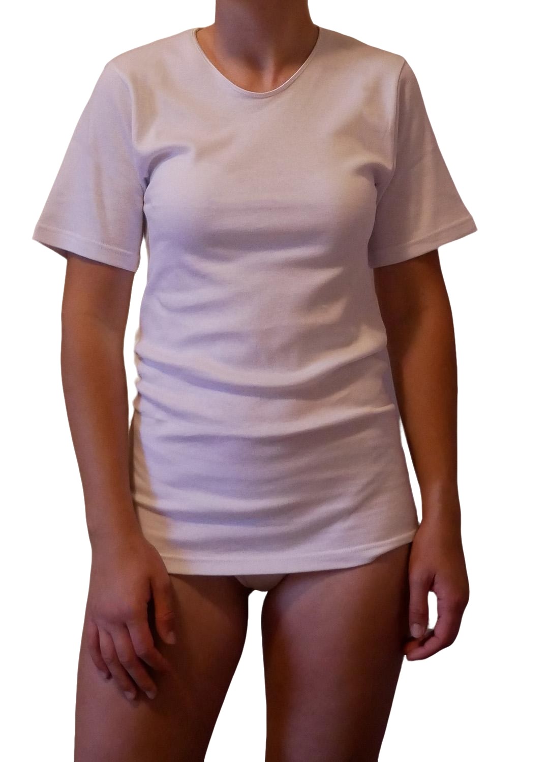 Maglia donna a mezza manica in caldo cotone, confezione da 2 pezzi