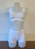 Coordinato brasserie donna con spalla larga e shorty donna, tutto in microfibra