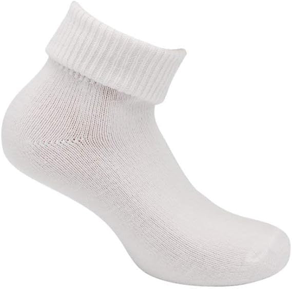 6 Paia di Calzini corti in lana con elastico a risvolto morbido, taglia unica, colore bianco o nero