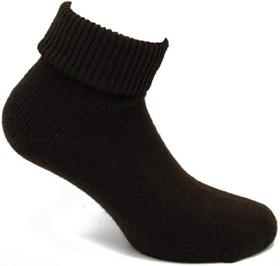 6 Paia di Calzini corti in lana con elastico a risvolto morbido, taglia unica, colore bianco o nero