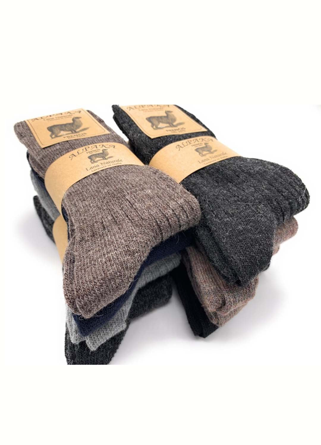 4 o 8 Paia di Calzini caldi in alpaca corti al polpaccio per uomo e donna