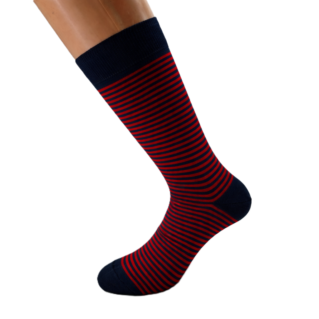 Calzini Uomo Fantasia Pois e Righe Scuri in Cotone Elasticizzato  – Corti al Polpaccio, Made in Italy