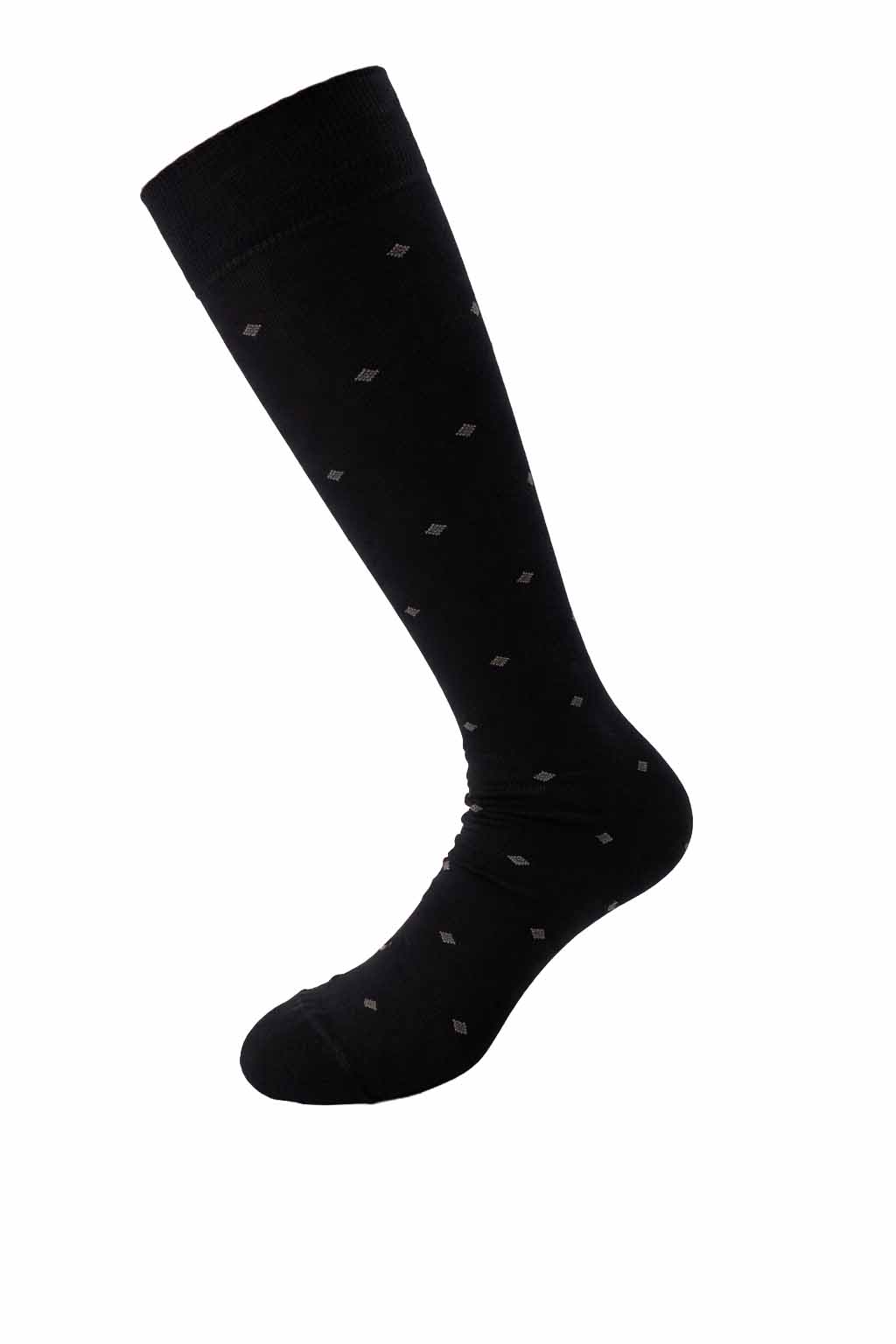 Calzini Uomo Lunghi al Ginocchio Eleganti Righe Sottili e Diamanti in Cotone Elasticizzato – Made in Italy (6 Paia)