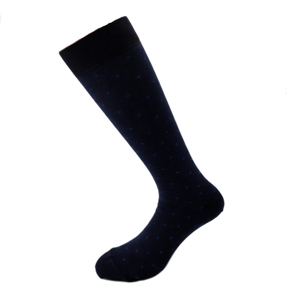 Calzini Uomo Lunghi al Ginocchio Fantasia Pois e Righe in Cotone Elasticizzato – Eleganti, Made in Italy (6 Paia)