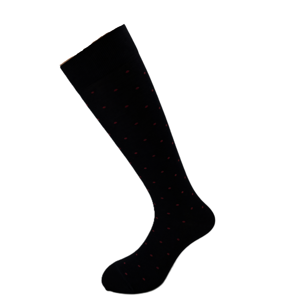 Calzini Uomo Lunghi al Ginocchio Fantasia Pois e Righe in Cotone Elasticizzato – Eleganti, Made in Italy (6 Paia)