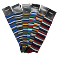 Calzini Uomo Lunghi al Ginocchio a Righe Larghe Colorate in Cotone Elasticizzato – Eleganti, Made in Italy (6 Paia)