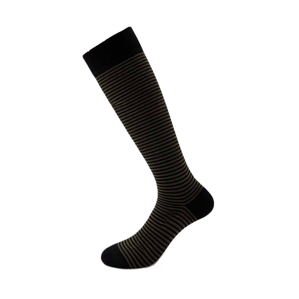 Calzini Uomo Lunghi al Ginocchio Fantasia Pois e Righe in Cotone Elasticizzato – Eleganti, Made in Italy (6 Paia)
