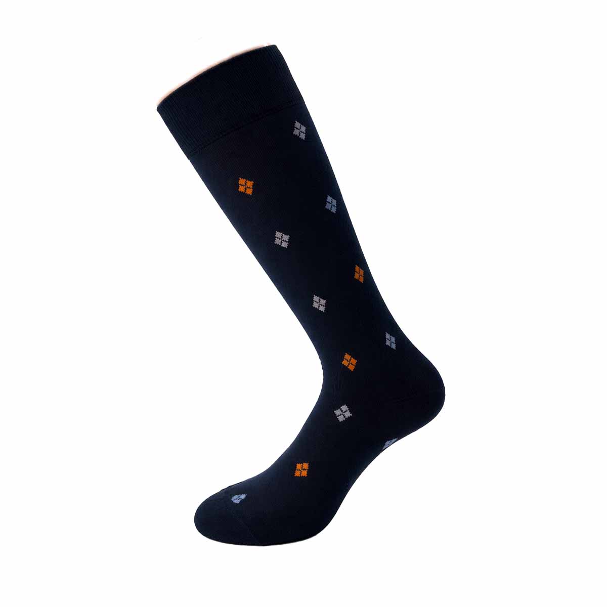 Calzini Uomo Lunghi al Ginocchio Fantasia Rombi in Cotone Elasticizzato – Eleganti, Made in Italy (6 Paia)