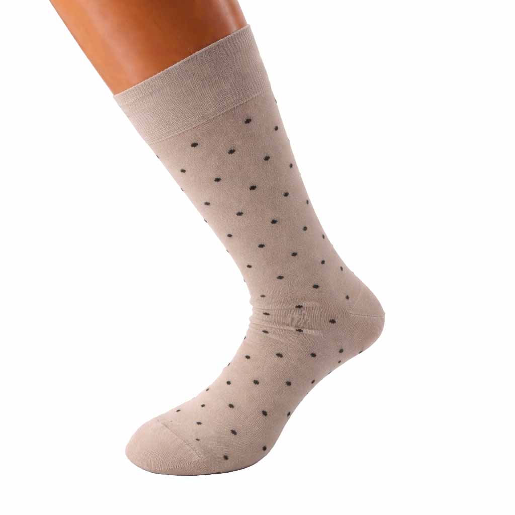 Calzini Uomo Fantasia Pois e Righe Chiari in Cotone Elasticizzato  – Corti al Polpaccio, Made in Italy